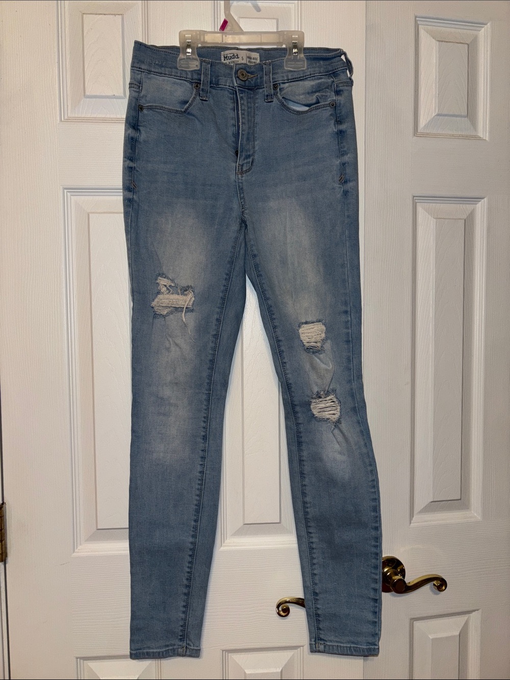 Mudd Light Wash Blue Distressed Skinny Jeans/Jeggings